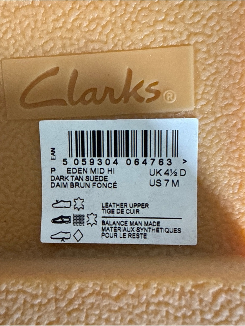 Clarks Eden Mid Hi Boot Dark Tan Suede Womens Size 7 Leather Lug Sole Pull On - Picture 7 of 10